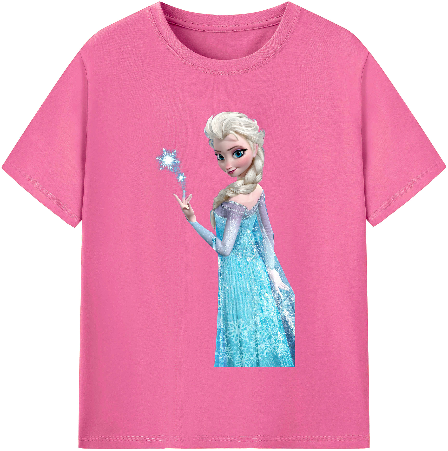 （画像用） アナと雪の女王 アンナ エルサ Frozen Anna Elsa レディースカジュアルプリントTシャツ（綿100％）